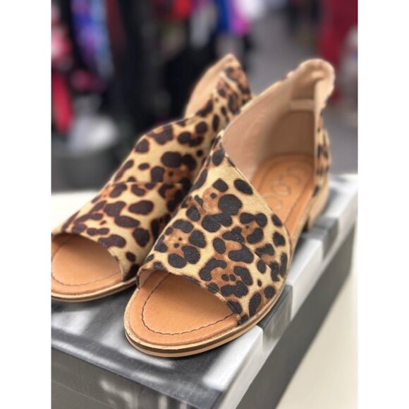 Cccoci Ladies Adele Leopard Print Cut-Out Sandals Size 7 With Open Toe & Low Hee - Picture 3 of 7